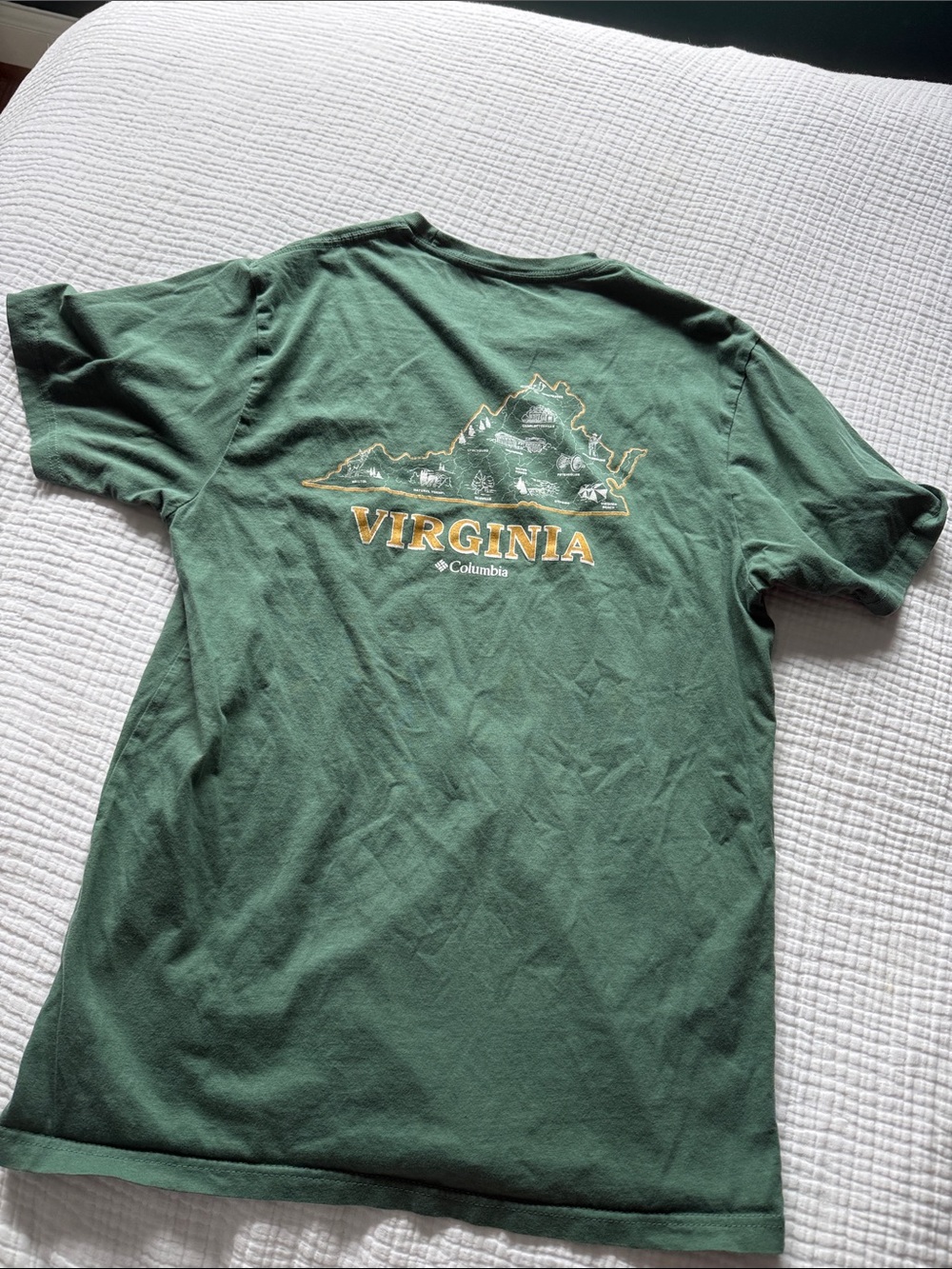 Columbia Virginia Graphic Tee - Dark Green with Gold Print